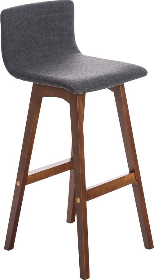 CLP Taunus Barkruk Met rugleuning Zonder armleuning Stof licht grijs walnoot