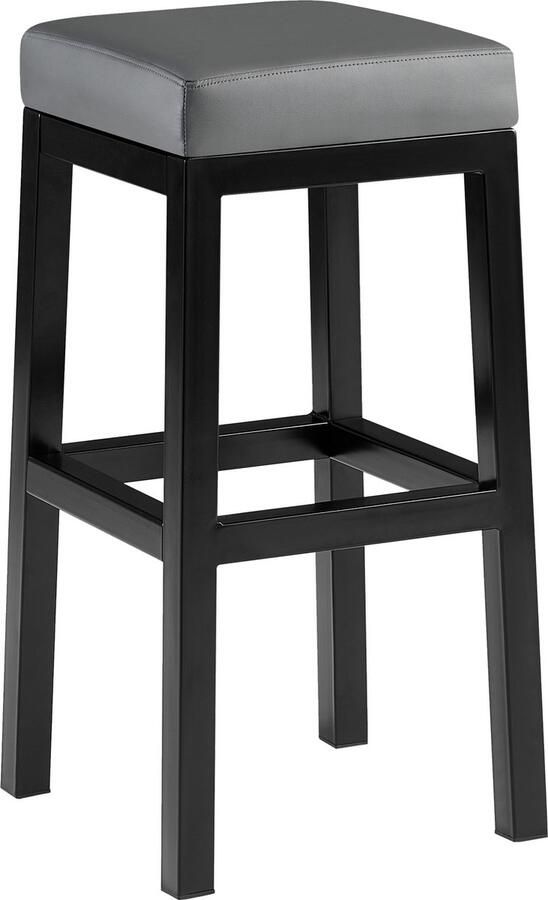 Clp Design barkruk TAYLOR B80 barstoel metalen barkruk leuningvrij met voetsteun gastronomie geschikt kunstleer grijs