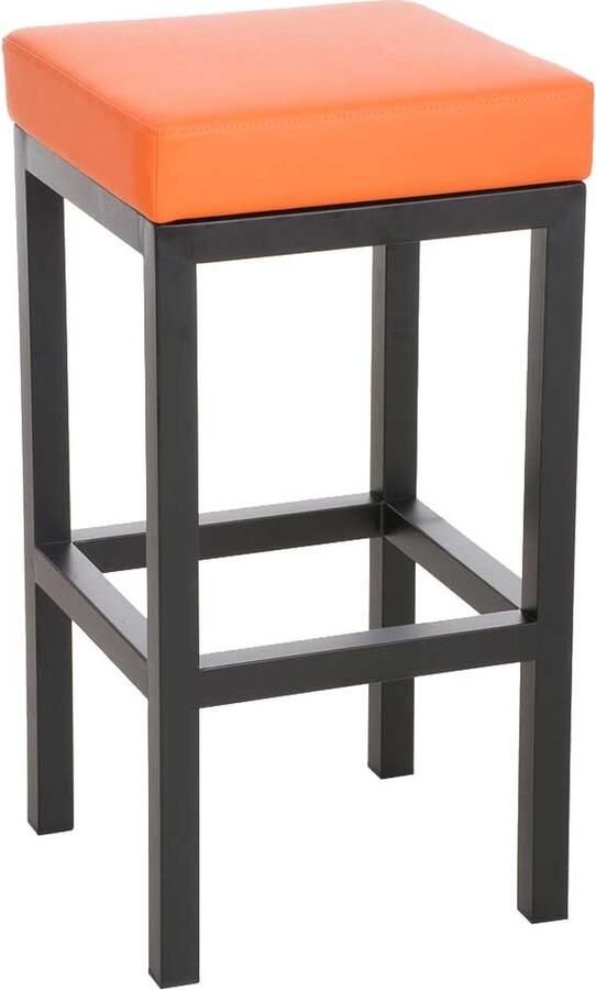 Clp Taylor Barkruk zwart metalen frame Zithoogte 78 cm kunstleer oranje