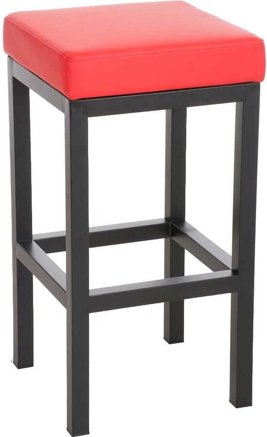 Clp Taylor Barkruk zwart metalen frame Zithoogte 78 cm kunstleer rood