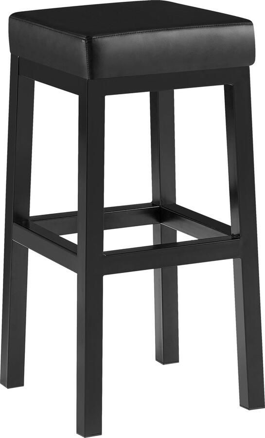 CLP Taylor Barkruk zwart metalen frame Zithoogte 78 cm kunstleer zwart zwart