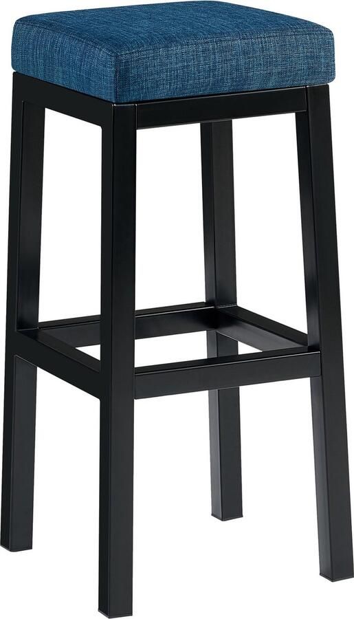 CLP Taylor Barkruk zwart metalen frame Zithoogte 83 cm zwart blauw