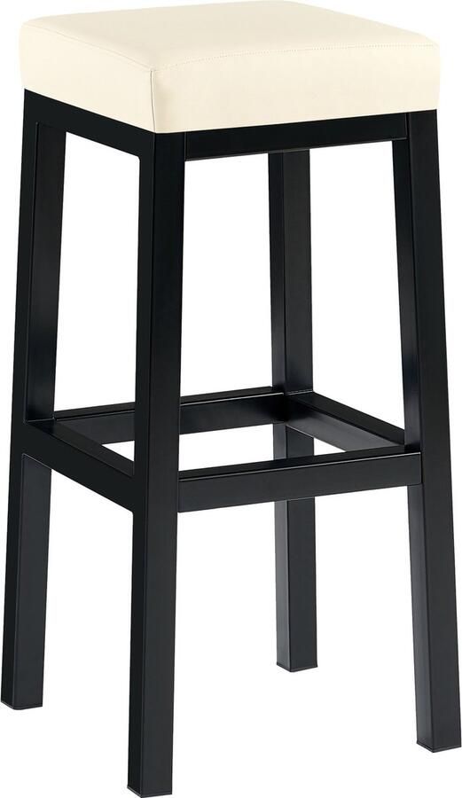 Clp Taylor Barkruk zwart metalen frame Zithoogte 83 cm creme Kunstleer