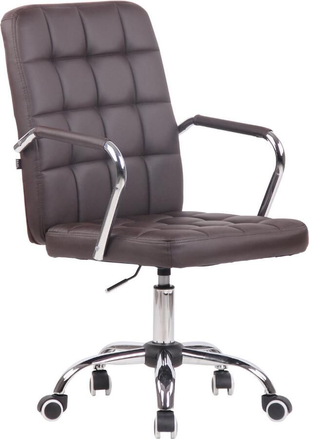 CLP Terni Bureaustoel Ergonomisch Voor volwassenen Met armleuningen bruin Kunstleer
