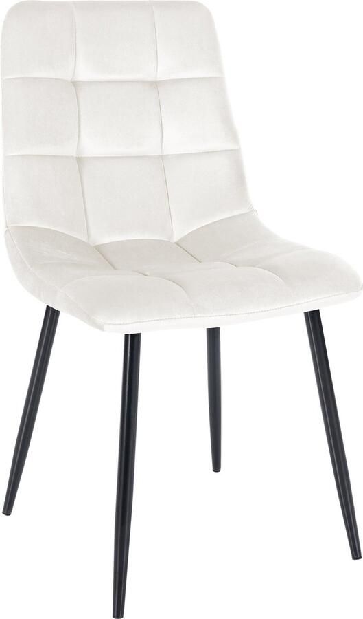 CLP Tilde Eetkamerstoel Zonder armleuning Industrieel cremewit Fluweel