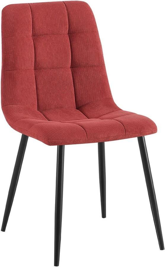 CLP Tilde Eetkamerstoel Zonder armleuning Industrieel Ribstof bordeauxrood