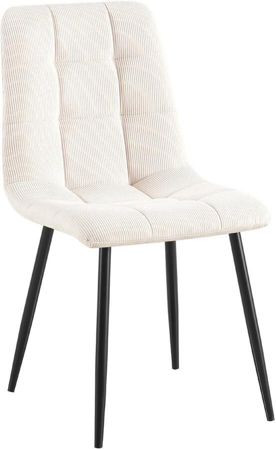 CLP Tilde Eetkamerstoel Zonder armleuning Industrieel Ribstof creme