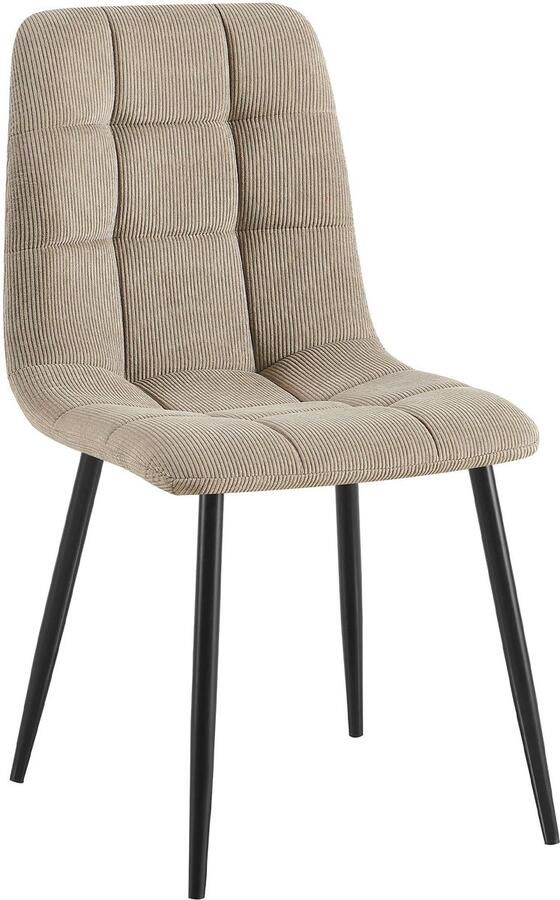 CLP Tilde Eetkamerstoel Zonder armleuning Industrieel Ribstof taupe