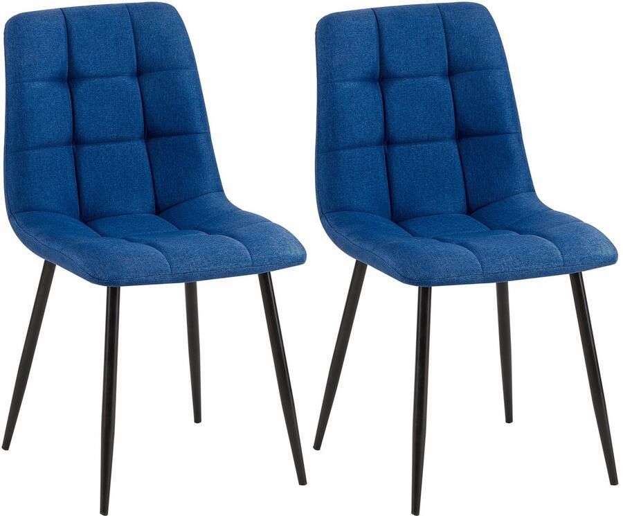 CLP Tilde Set van 2 eetkamerstoelen Zonder armleuning Industrieel Stof blauw