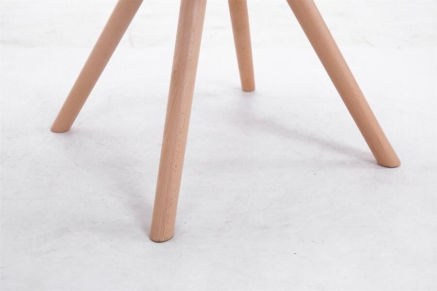 Clp Toulouse Eetkamerstoel Rond Stof Creme Kleur onderstel : natura