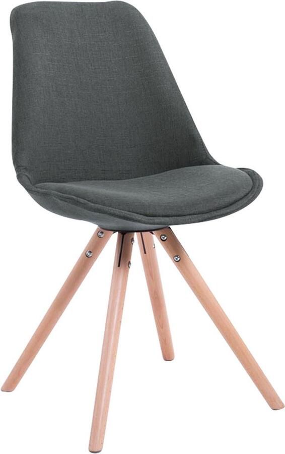 Clp Toulouse Eetkamerstoel Rond Stof Donkergrijs Kleur onderstel : natura