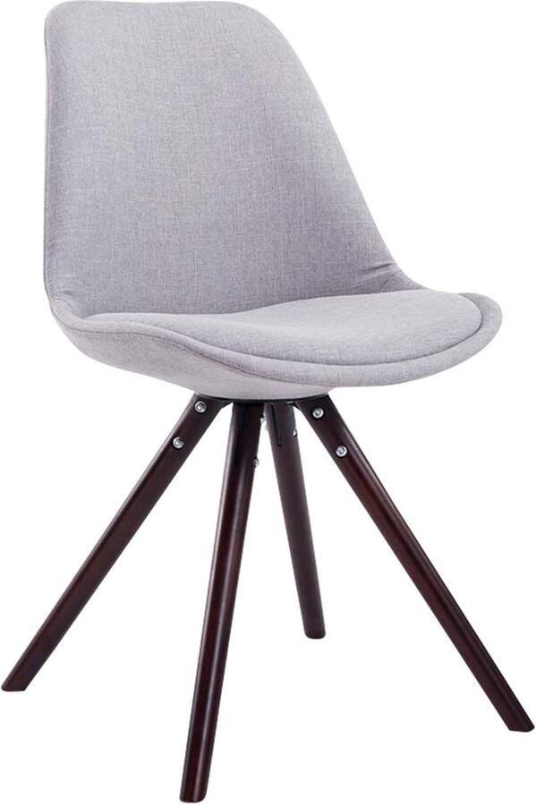 Clp Toulouse Eetkamerstoel Rond Stof Grijs Kleur onderstel :Cappuccino