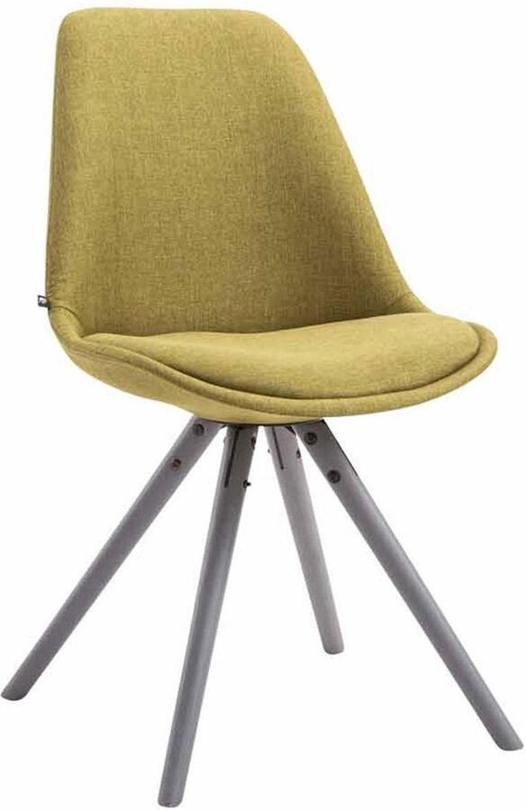 Clp Toulouse Eetkamerstoel Rond Stof Groen Kleur onderstel :grijs