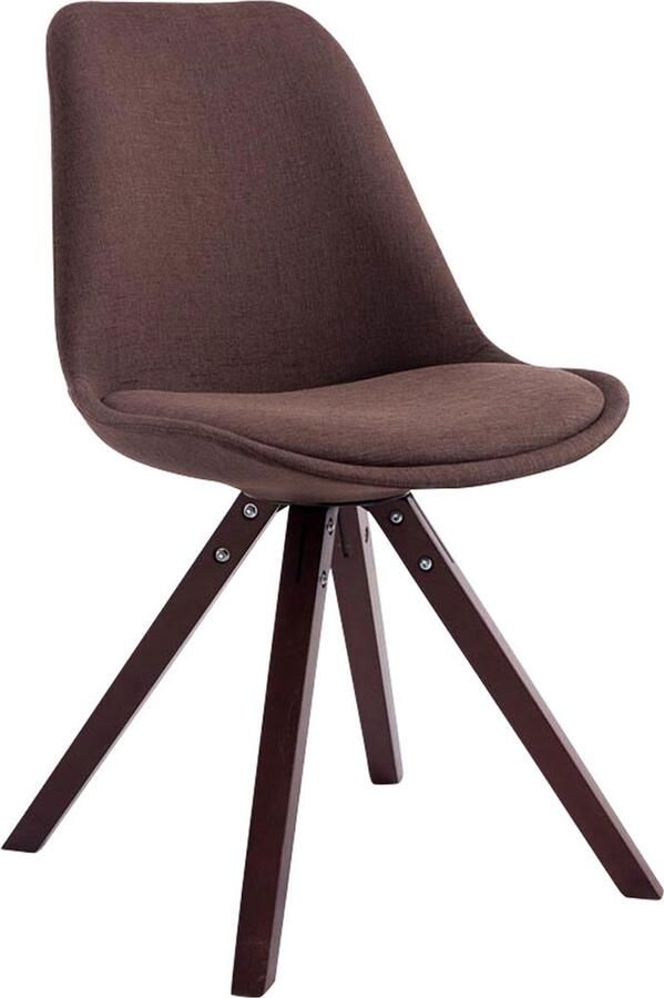 Clp Toulouse Eetkamerstoel Vierkant Stof Bruin Kleur onderstel cappuccino