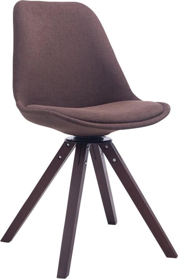 CLP Troyes Bezoekersstoel Stof bruin walnoot