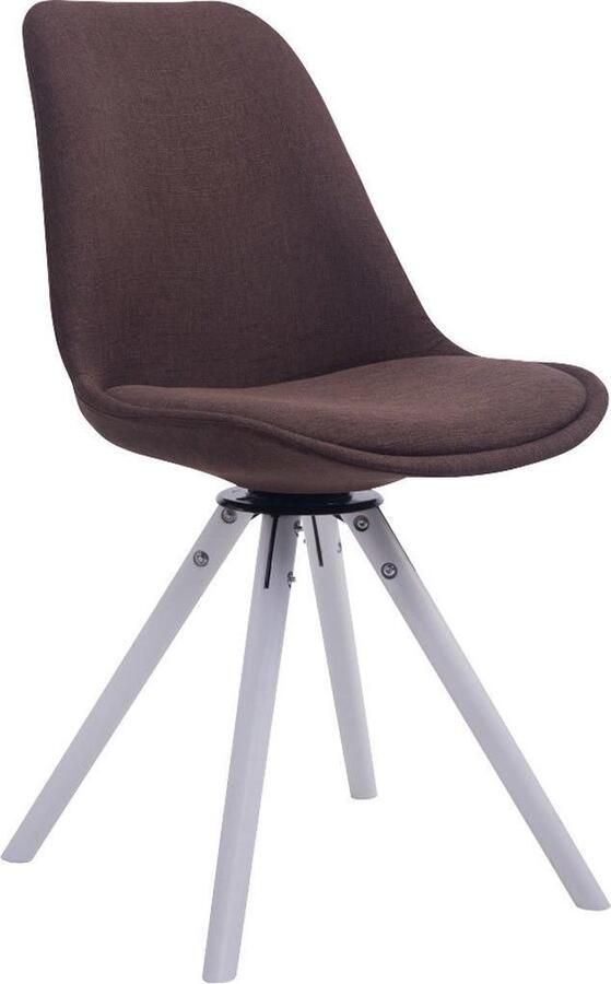 CLP Troyes Bezoekersstoel Stof bruin wit
