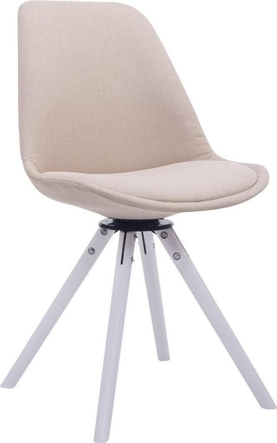 CLP Troyes Bezoekersstoel Stof creme wit