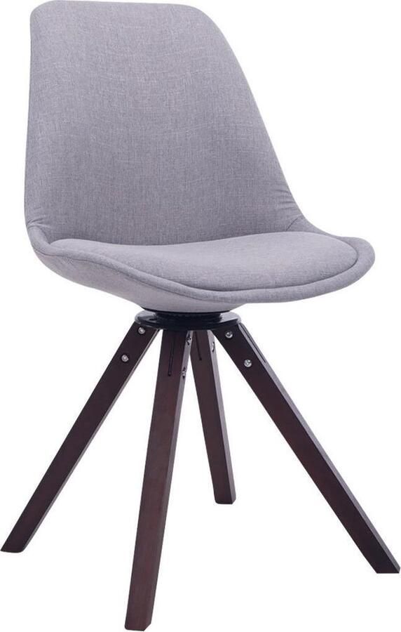 CLP Troyes Bezoekersstoel Stof grijs walnoot