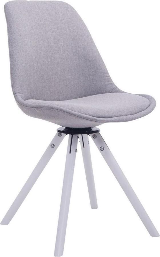 CLP Troyes Bezoekersstoel Stof grijs wit