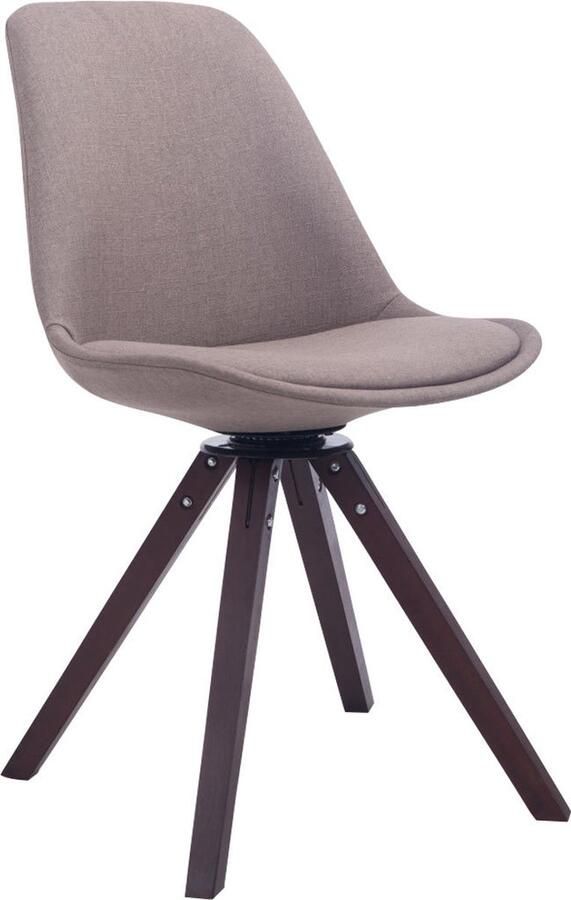 CLP Troyes Bezoekersstoel Stof taupe walnoot
