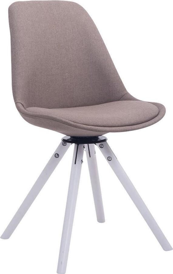 CLP Troyes Bezoekersstoel Stof taupe wit