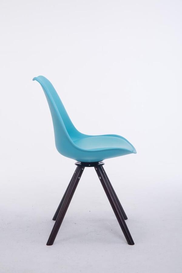 Clp Troyes Eetkamerstoel Kunstleer blauw walnoot