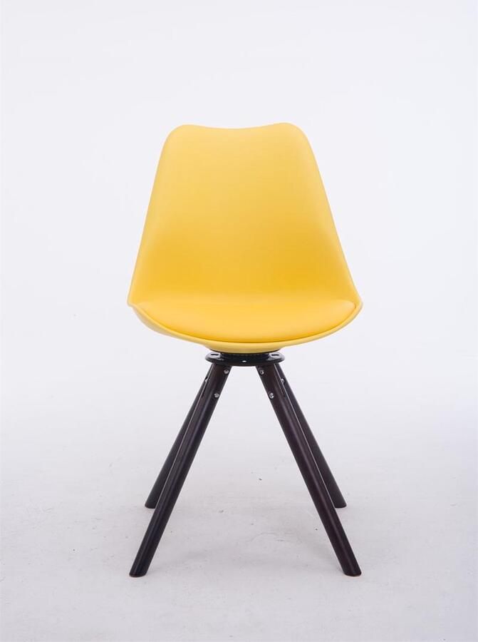 Clp Troyes Eetkamerstoel Kunstleer geel walnoot