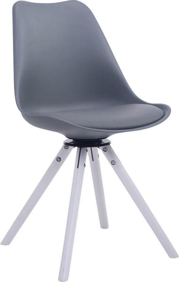 CLP Troyes Eetkamerstoel Kunstleer grijs wit