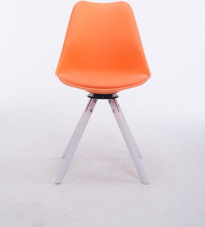 CLP Troyes Eetkamerstoel Kunstleer oranje wit