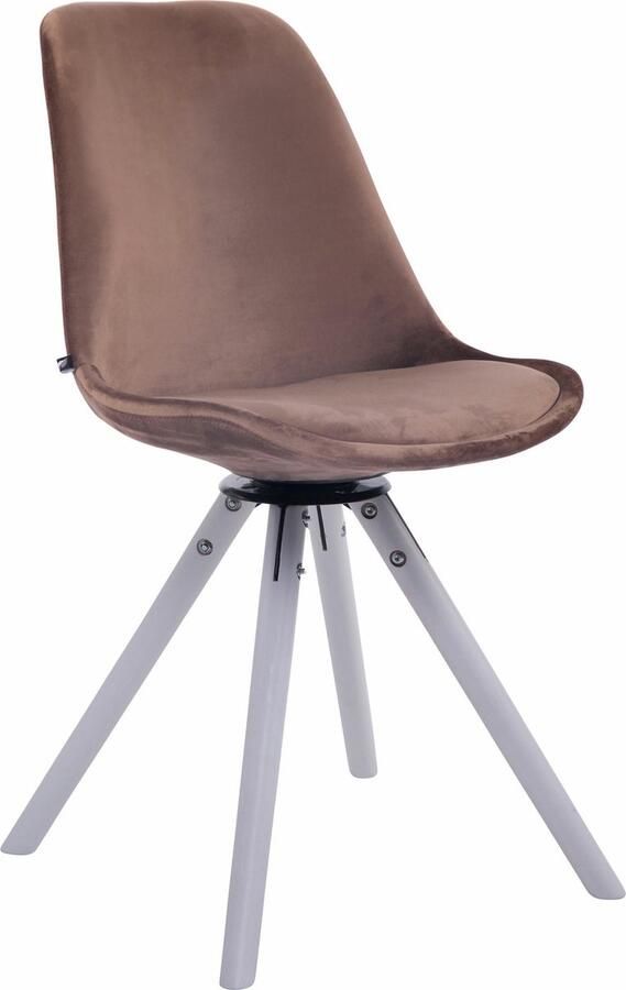 CLP Troyes Eetkamerstoel Rond frame Fluweel wit bruin