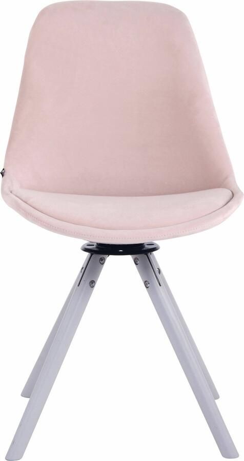 CLP Troyes Eetkamerstoel Rond frame Fluweel wit roze
