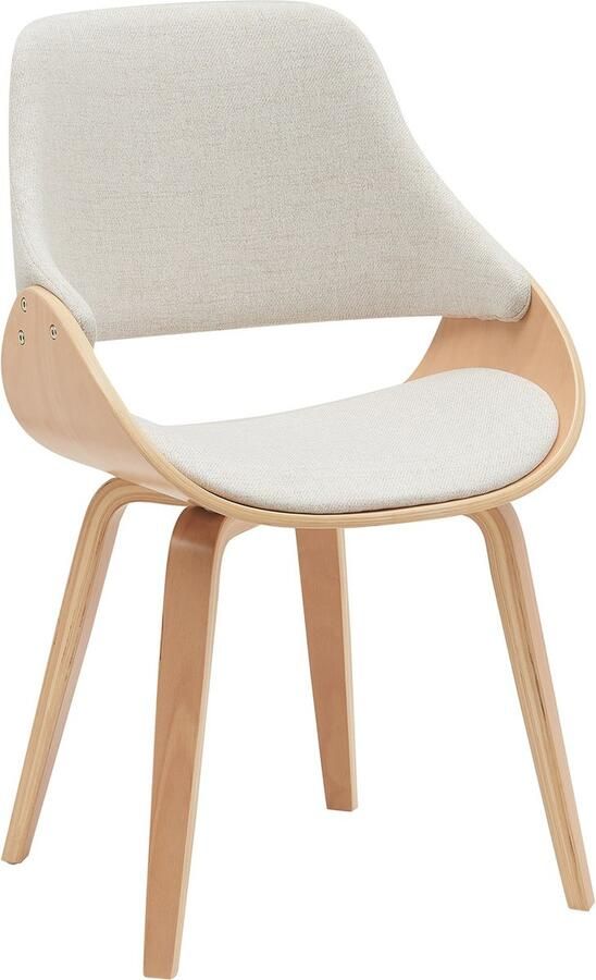 CLP Vangale Eetkamerstoel Klassiek Met houten poten natura creme Stof