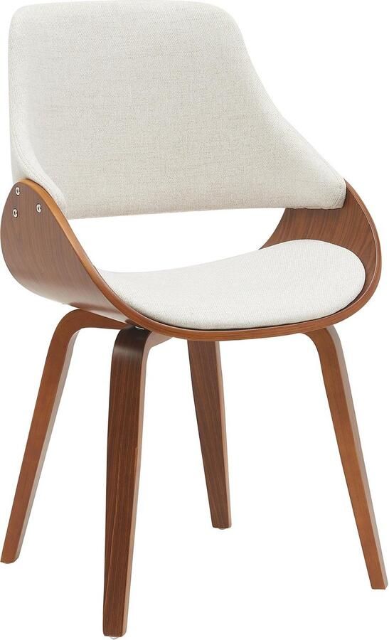CLP Vangale Eetkamerstoel Klassiek Met houten poten walnoot creme Stof