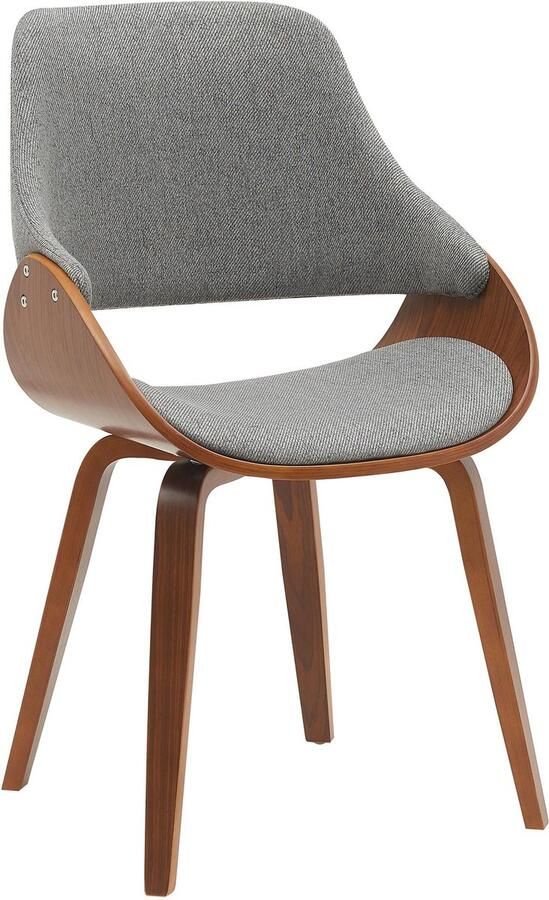 Clp Vangale Eetkamerstoel Klassiek Met houten poten walnoot donkergrijs Stof