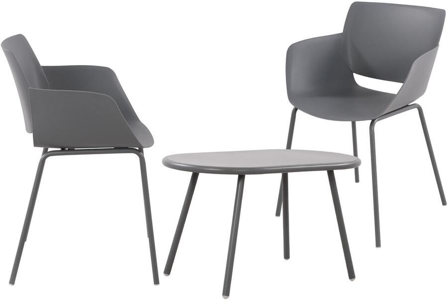 Clp Velvena Tuinset Set bestaande uit Velva tafel en Alpena stoelen weerbestendig UV-bestendig donkergrijs 2 stoelen