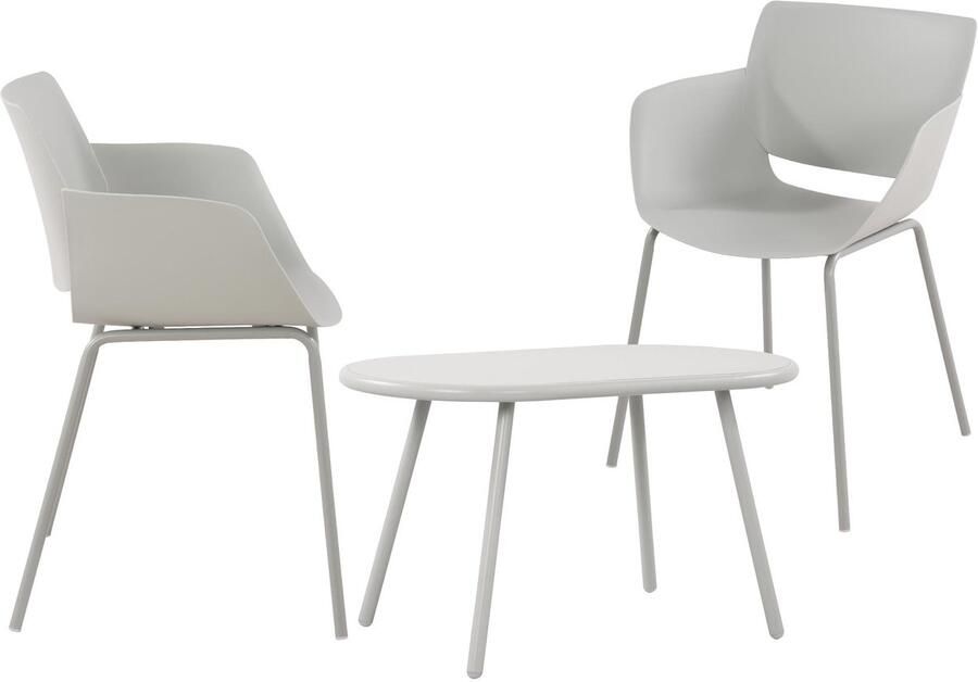 Clp Velvena Tuinset Set bestaande uit Velva tafel en Alpena stoelen weerbestendig UV-bestendig licht grijs 2 stoelen