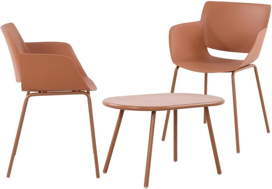 Clp Velvena Tuinset Set bestaande uit Velva tafel en Alpena stoelen weerbestendig UV-bestendig terracotta 2 stoelen