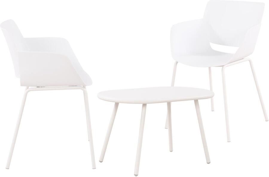 Clp Velvena Tuinset Set bestaande uit Velva tafel en Alpena stoelen weerbestendig UV-bestendig wit 2 stoelen