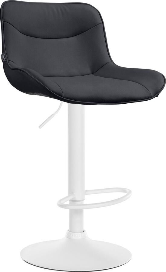 Clp Vonore Barkruk Met rugleuning Met voetensteun Verstelbaar Metalen frame Kunstleer zwart wit