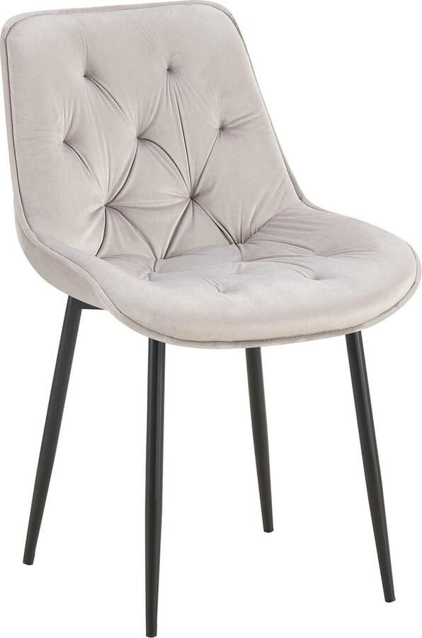 CLP Wallace Eetkamerstoel Zonder armleuning Metalen frame Vloerbeschermers Velvet Fluweel grijs