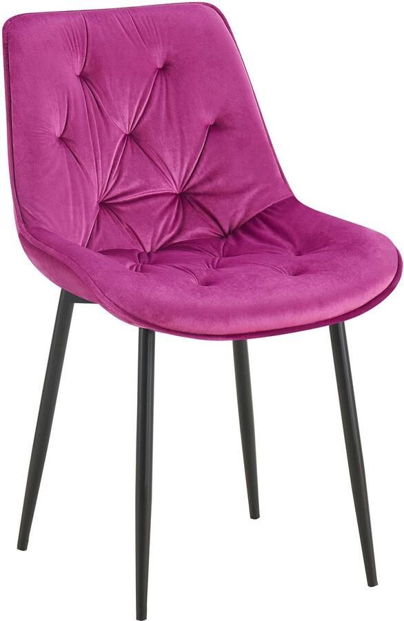 CLP Wallace Eetkamerstoel Zonder armleuning Metalen frame Vloerbeschermers Velvet Fluweel purper