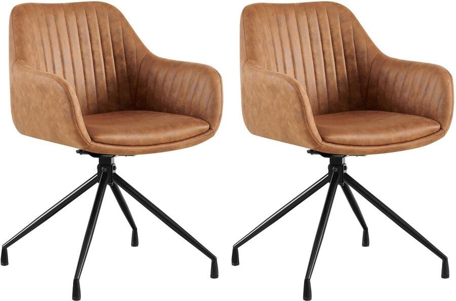 2-delige set Eetkamerstoelen Kuipstoelen Luxe zitcomfort en draaifunctie