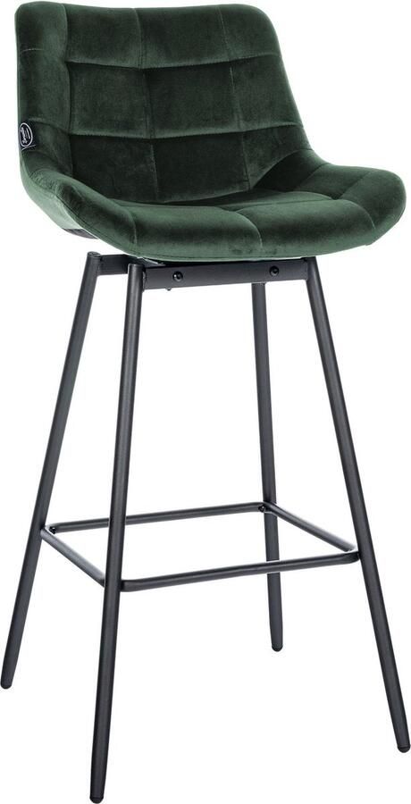 CLP West Barkruk Weston 90 graden draaibaar met terugloop Met rugleuning donkergroen Fluweel