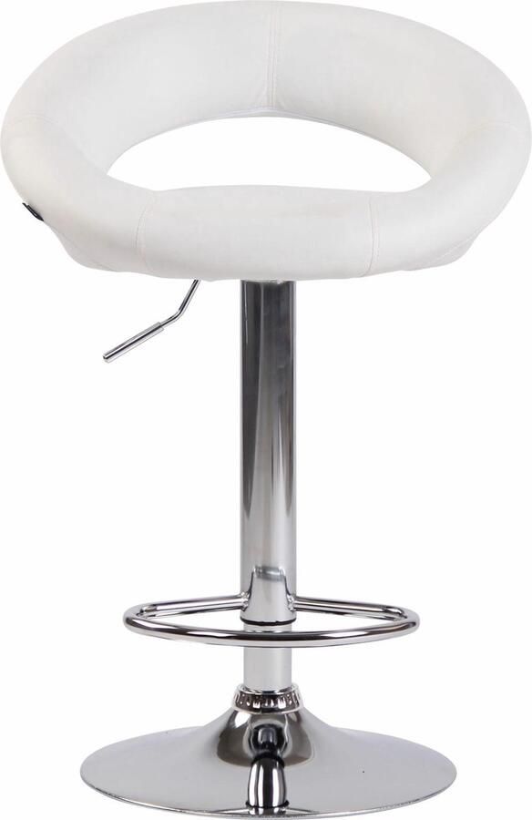 Clp Olinda Barkruk Kunstleer Wit Chroom look