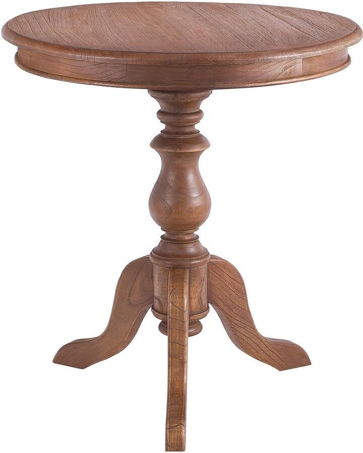 CLP Wiva Bijzettafel ronde hout 70cm diameter voor woonkamer en eetkamer Mindihout met tafelblad bruin