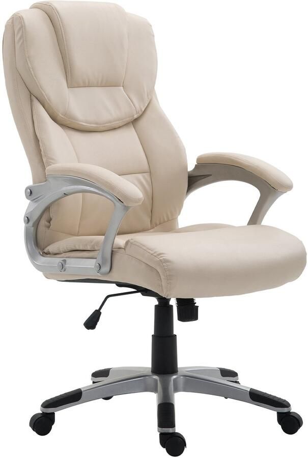 Clp XL Texas Bureaustoel Ergonomisch Voor volwassenen Met armleuningen Kunstleer creme