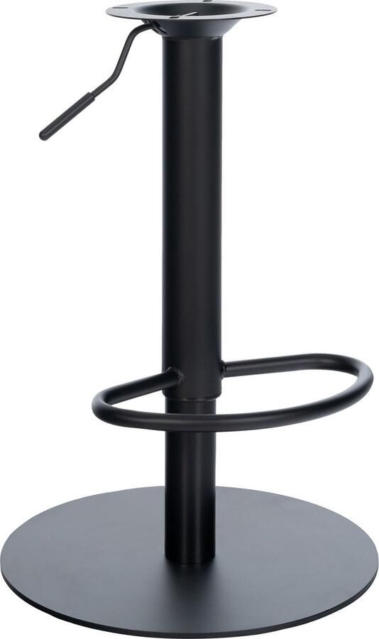 CLP Zwaar barkrukframe In hoogte verstelbare barkrukkolom I 10 X 10 CM gatenafstand DIY barkruk met zware voetplaat zwart