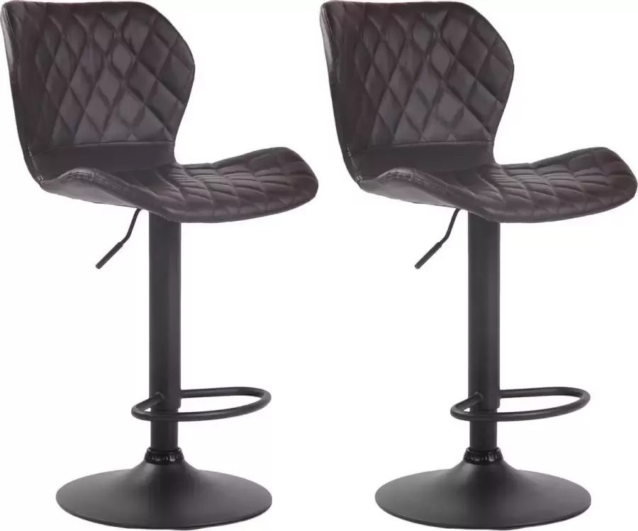 Clp Cork Set van 2 barkrukken Kunstleer bruin zwart