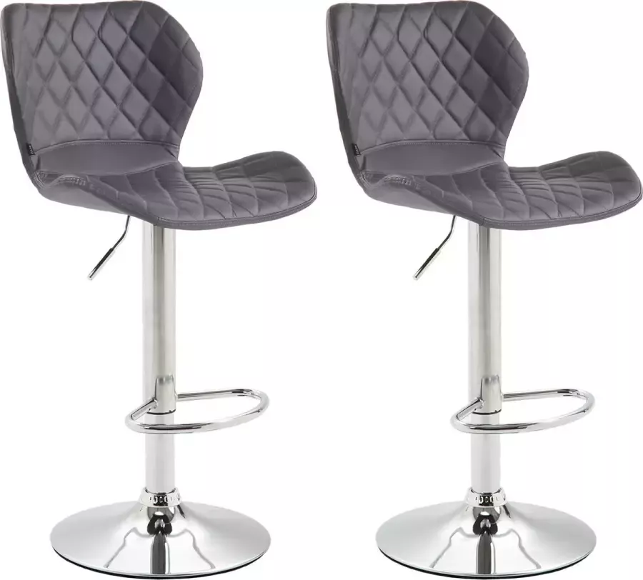 Clp Cork Set van 2 barkrukken Kunstleer grijs chroom