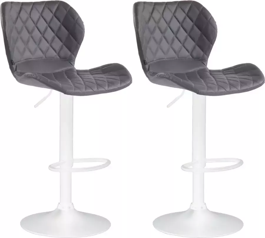 Clp Cork Set van 2 barkrukken Kunstleer grijs wit